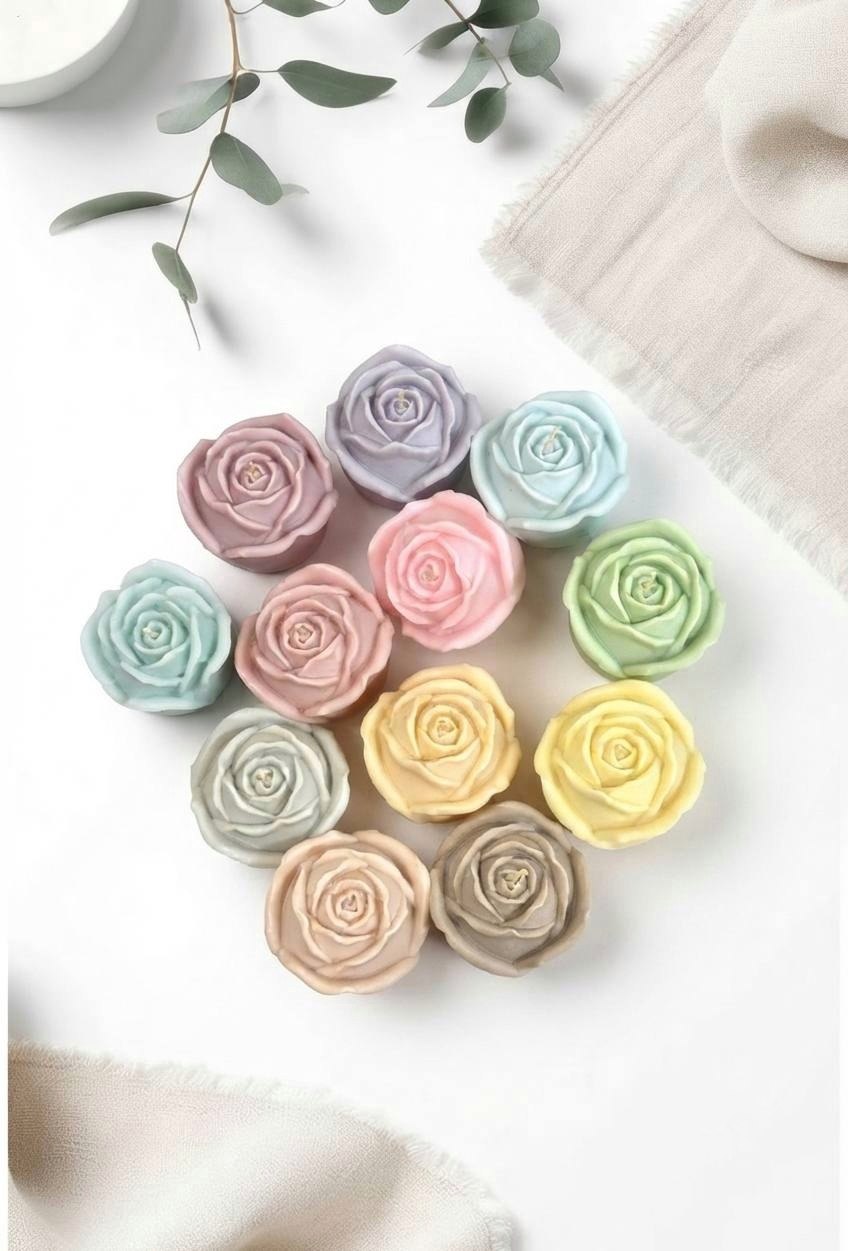 شمع گل رز ساده